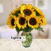Jarrón con 10 Girasoles